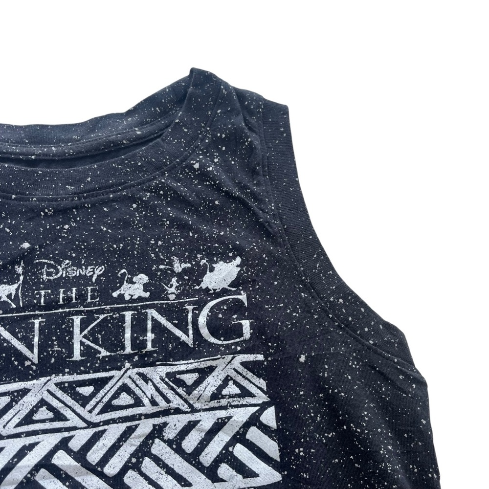 Disney Womens Sz XS Gray Paint Splatter Tribal The Lion King Movie Crop Tank Top - Picture 8 of 15